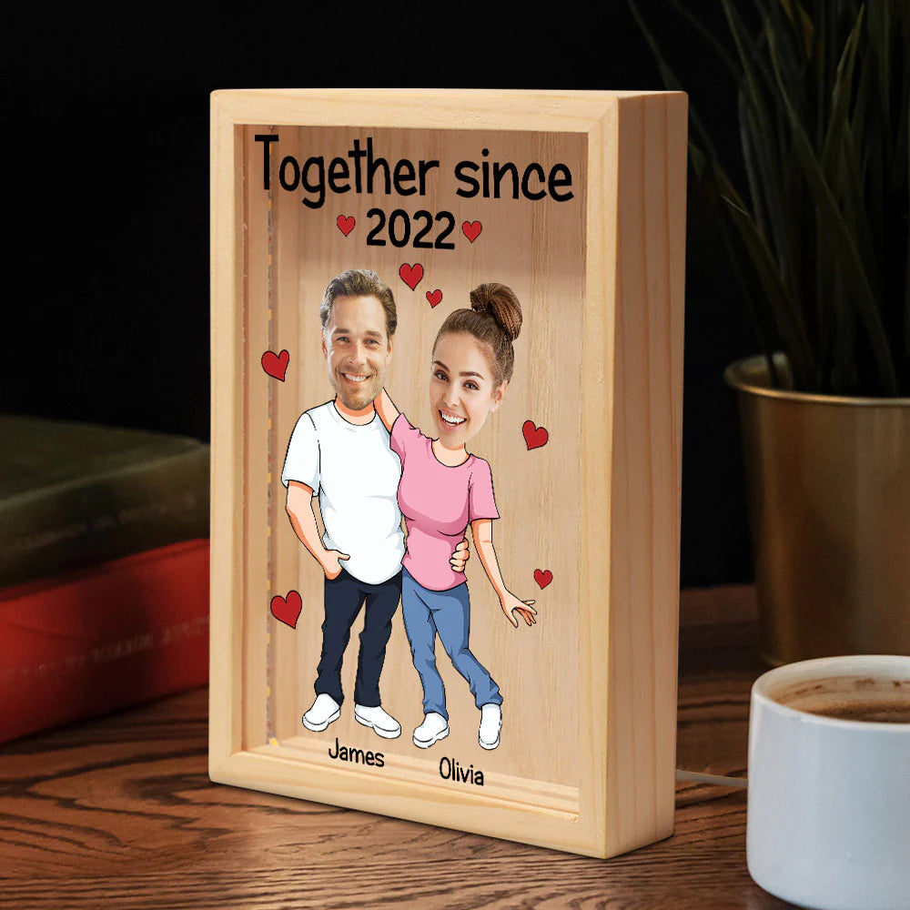 Face Couple Together - Personalized Photo Frame Light Box