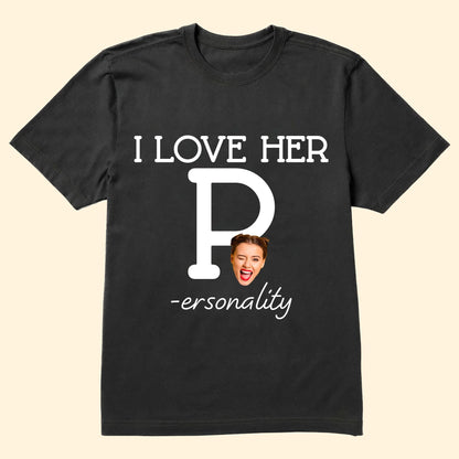 I Love Her P, I Love His D - Personalized Photo Matching Shirt