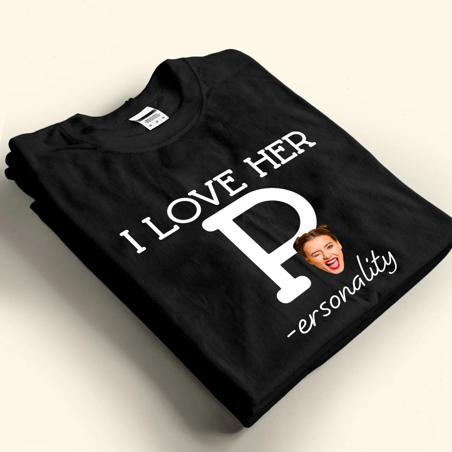 I Love Her P, I Love His D - Personalized Photo Matching Shirt