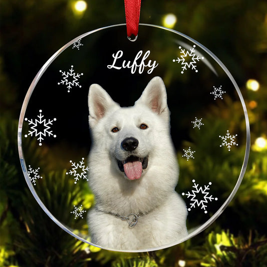 Christmas Photo - Personalized Baby Photo First Christmas Glass Ornament