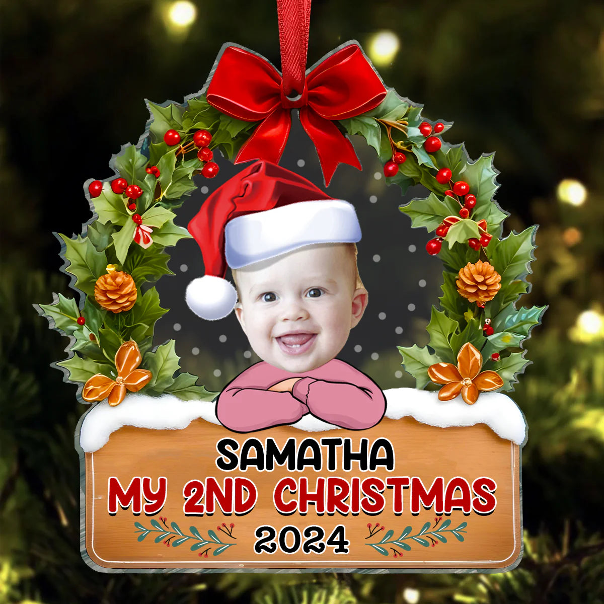 My 1st Christmas - Personalized Babys Photo First Christmas Custom Shape Ornament