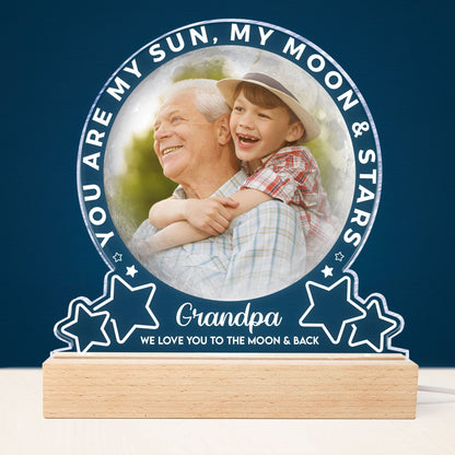 My Sun, My Moon & Stars - Personalized LED Light - Birthday Gift For Dad, Mom, Grandpa, Grandma