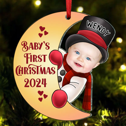 Custom Photo Christmas Santa Baby, Personalized Custom Shape Ornament, First Christmas Gift 2024