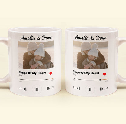 Custom Favorite Couple Song - Personalized Mug - Custom Photo Upload Couples Mug