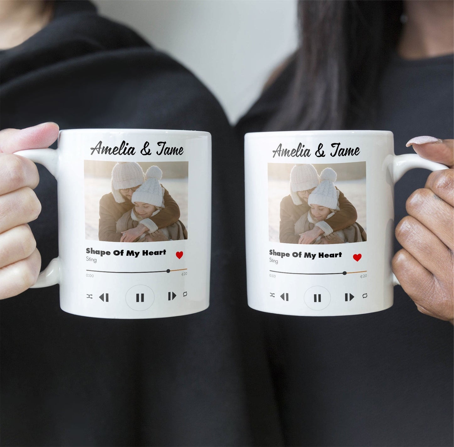 Custom Favorite Couple Song - Personalized Mug - Custom Photo Upload Couples Mug