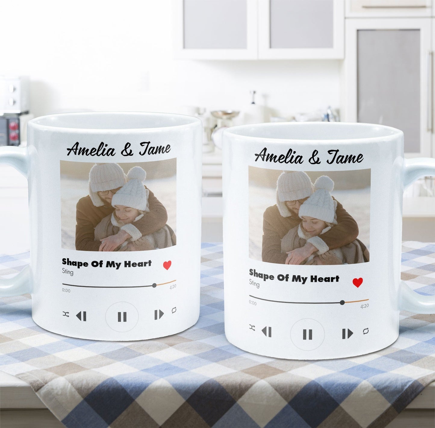 Custom Favorite Couple Song - Personalized Mug - Custom Photo Upload Couples Mug