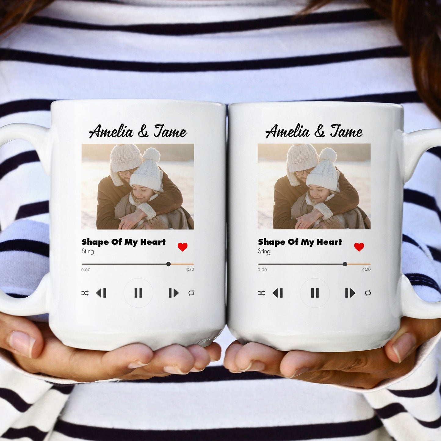 Custom Favorite Couple Song - Personalized Mug - Custom Photo Upload Couples Mug