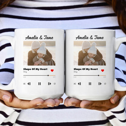 Custom Favorite Couple Song - Personalized Mug - Custom Photo Upload Couples Mug