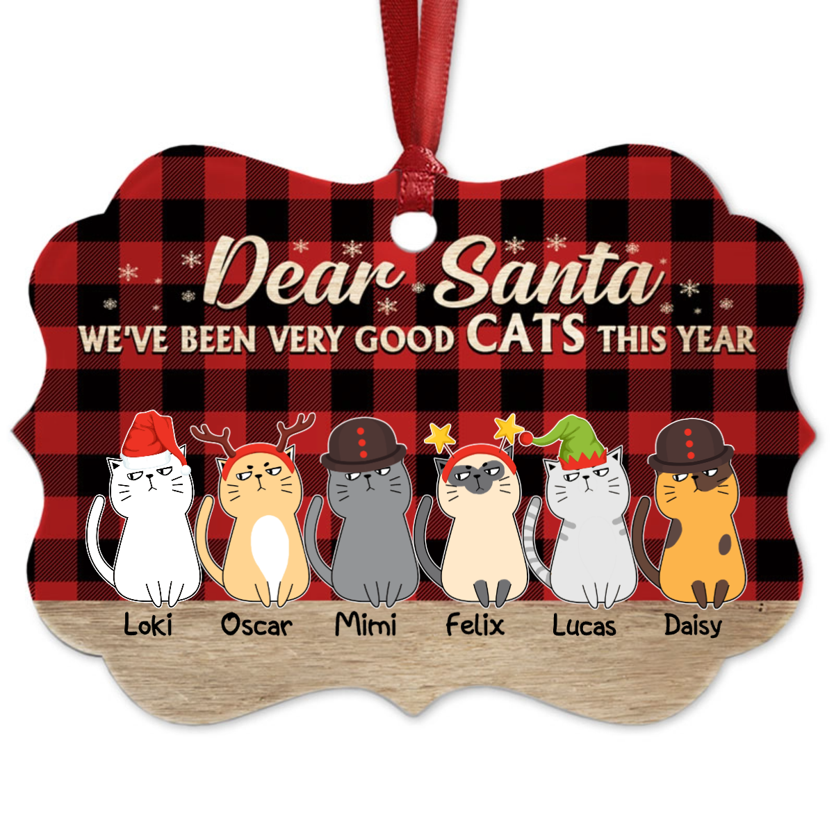 Cat Christmas Personalized Gift Cat Christmas Aluminium/Wooden Ornament, Holiday Gifts for Cat