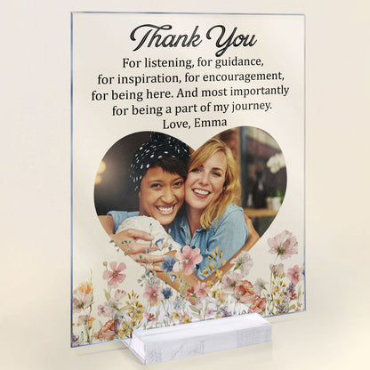 Thank You For Inspiration Thank You Gifts - Personalized Acrylic Photo Plaque