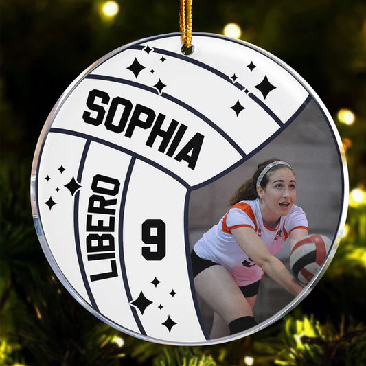 Volleyball Player - Personalized Glass Photo Ornament