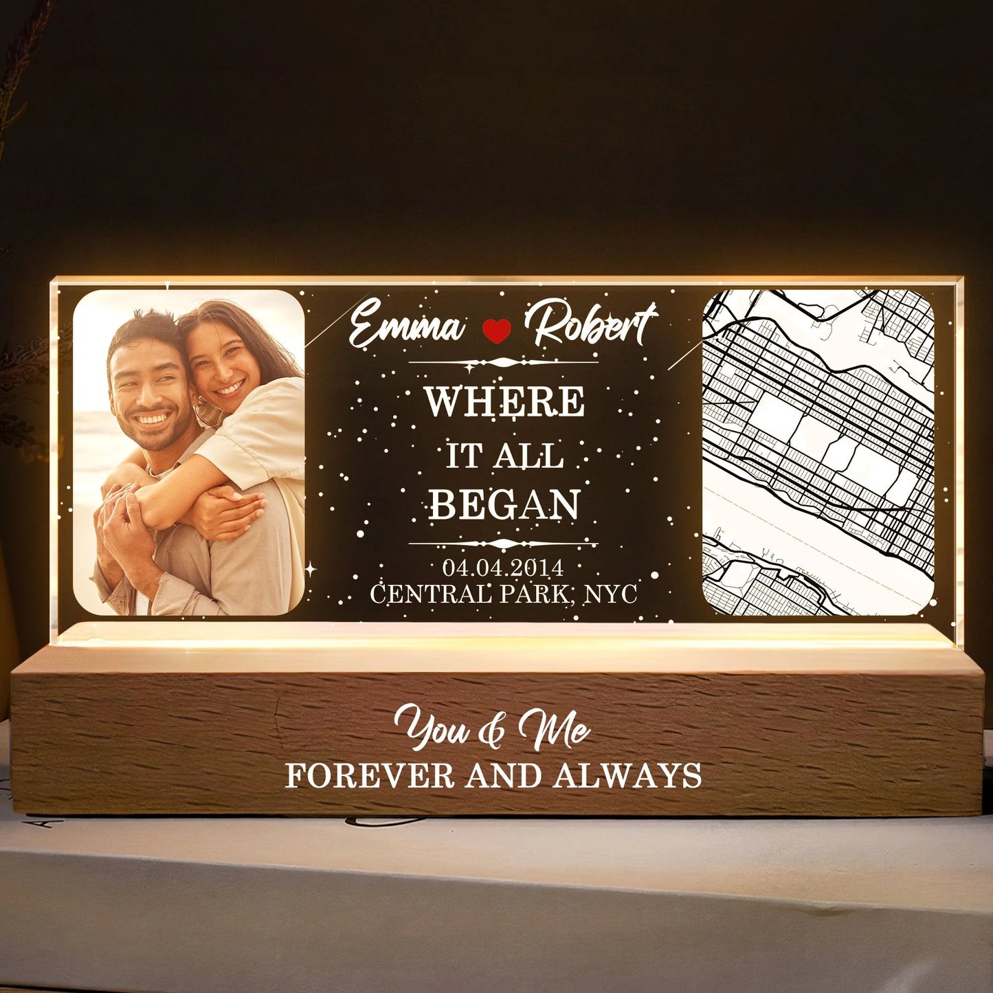 Where It All Began - Personalized Photo LED Night Light