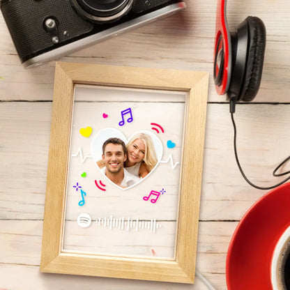 Custom Scannable Spotify Code Music Art Led Lamp Personalised Heart Picture Frame Nignt Light Gift