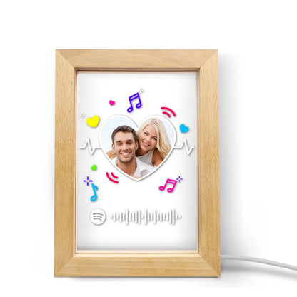 Custom Scannable Spotify Code Music Art Led Lamp Personalised Heart Picture Frame Nignt Light Gift