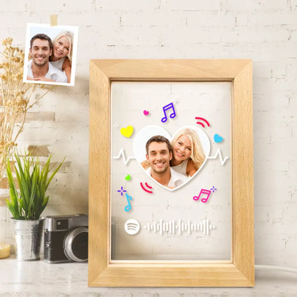 Custom Scannable Spotify Code Music Art Led Lamp Personalised Heart Picture Frame Nignt Light Gift