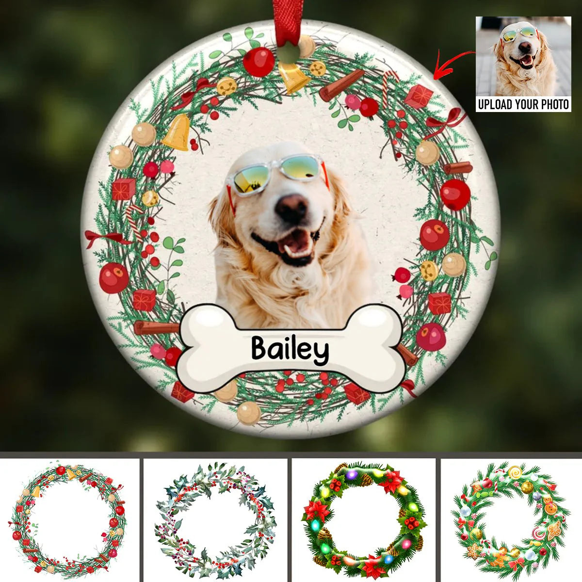 Dog Lovers - Custom Dog Photo - Personalized Ceramic Ornament