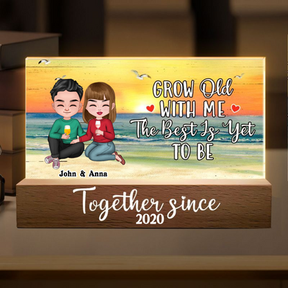 Couple Gift Grow Old With Me The Best Is Yet To Be - Personalized LED Night Light