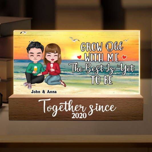 Couple Gift Grow Old With Me The Best Is Yet To Be - Personalized LED Night Light