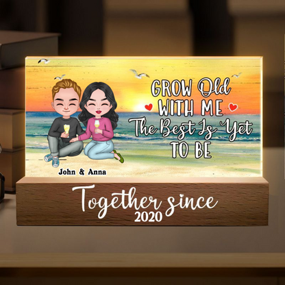 Couple Gift Grow Old With Me The Best Is Yet To Be - Personalized LED Night Light