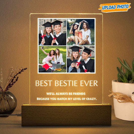 Custom Photo Bestie Ever Graduation Acrylic Plaque With LED Night Light