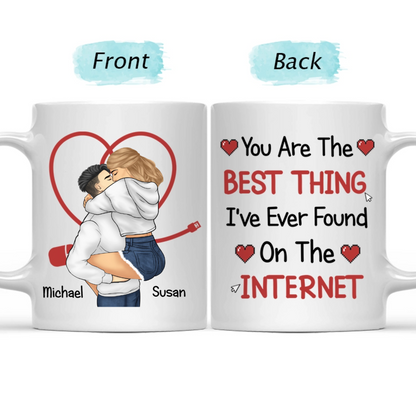 Kissing Couple Best Thing On The Internet Custom Husband Wife Personalized Mug