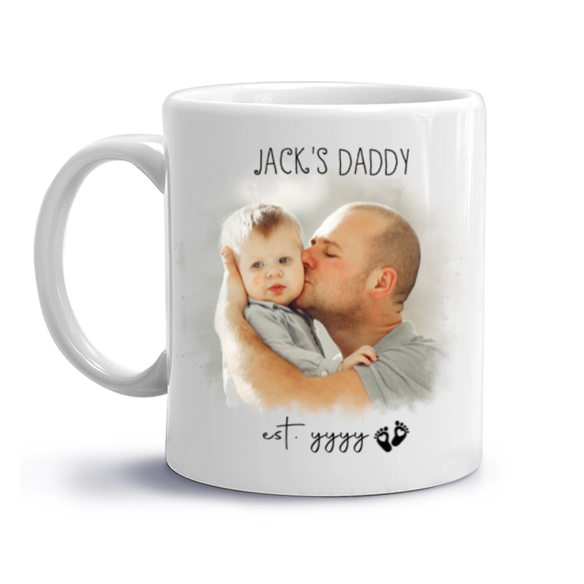 Customized First Time Dad Picture Mug, 1st Fathers Day Gift From Wife, New Dad Portrait Gifts