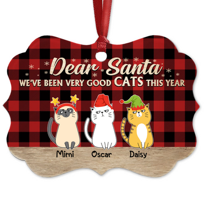 Cat Christmas Personalized Gift Cat Christmas Aluminium/Wooden Ornament, Holiday Gifts for Cat