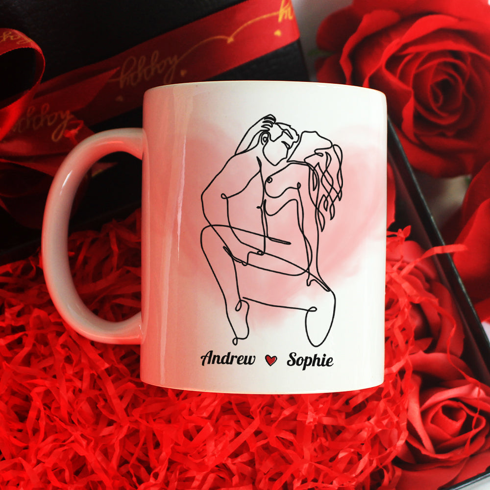 Make Love Couple Happy Valentine's Day White Mug