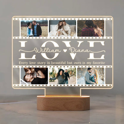 Personalized Love Photo Collage Night Light, Valentine’s Gift For Boyfriend Girlfriend, Custom Anniversary Love’s Day Gift