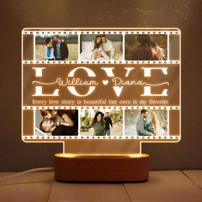 Personalized Love Photo Collage Night Light, Valentine’s Gift For Boyfriend Girlfriend, Custom Anniversary Love’s Day Gift