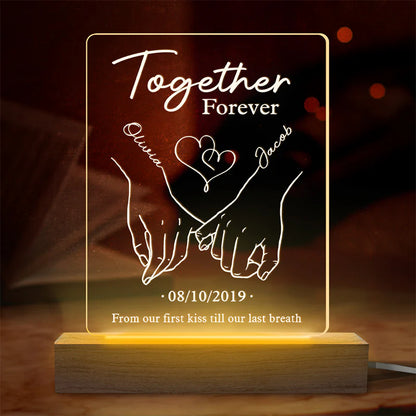 Annoying Each Other Forever - Couple Personalized Custom Rectangle Shaped 3D LED Light - Gift For Husband Wife, Anniversary