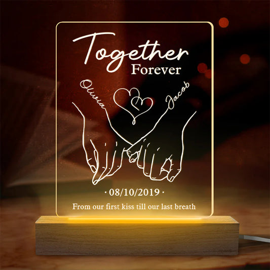 Annoying Each Other Forever - Couple Personalized Custom Rectangle Shaped 3D LED Light - Gift For Husband Wife, Anniversary