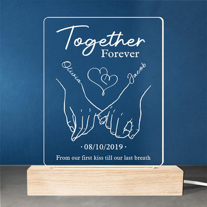 Annoying Each Other Forever - Couple Personalized Custom Rectangle Shaped 3D LED Light - Gift For Husband Wife, Anniversary