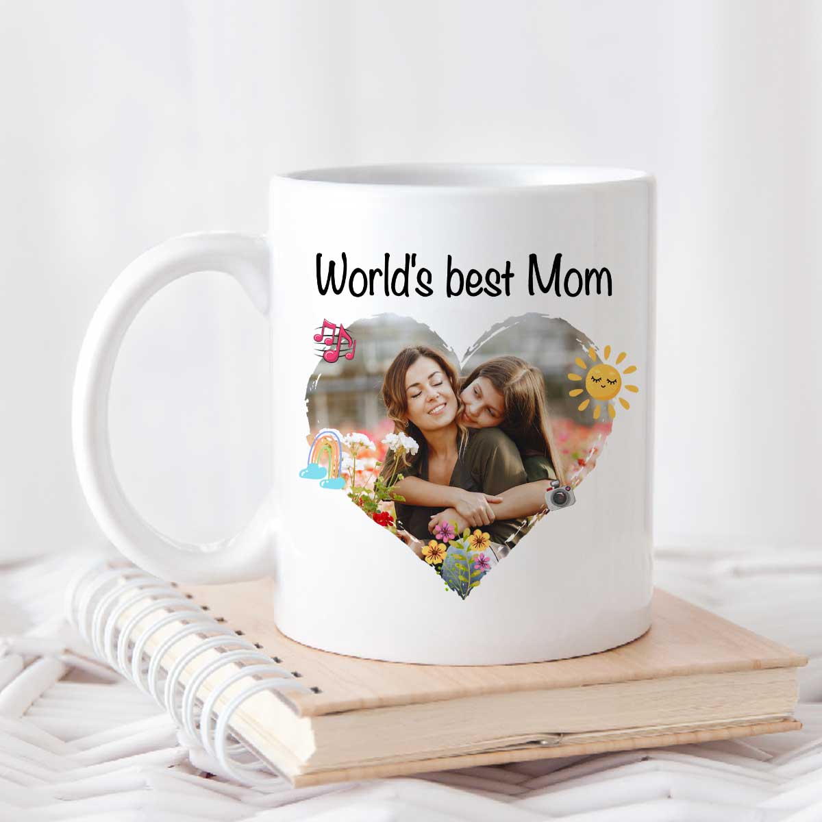 World’s Best Mom Mug Personalized, Mother’s Day Mug For Mom, Picture Gift For Mom Birthday